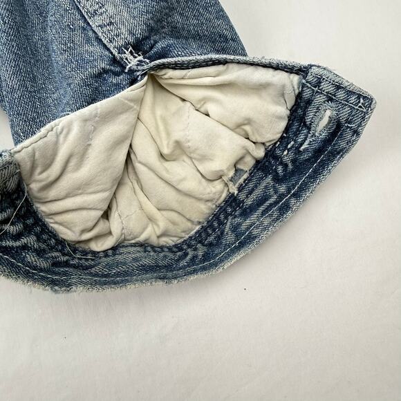 Vintage Esprit Jeans Denim Bomber Jacket Corduroy Stand Collar 80s 90s Large - Picture 10 of 13